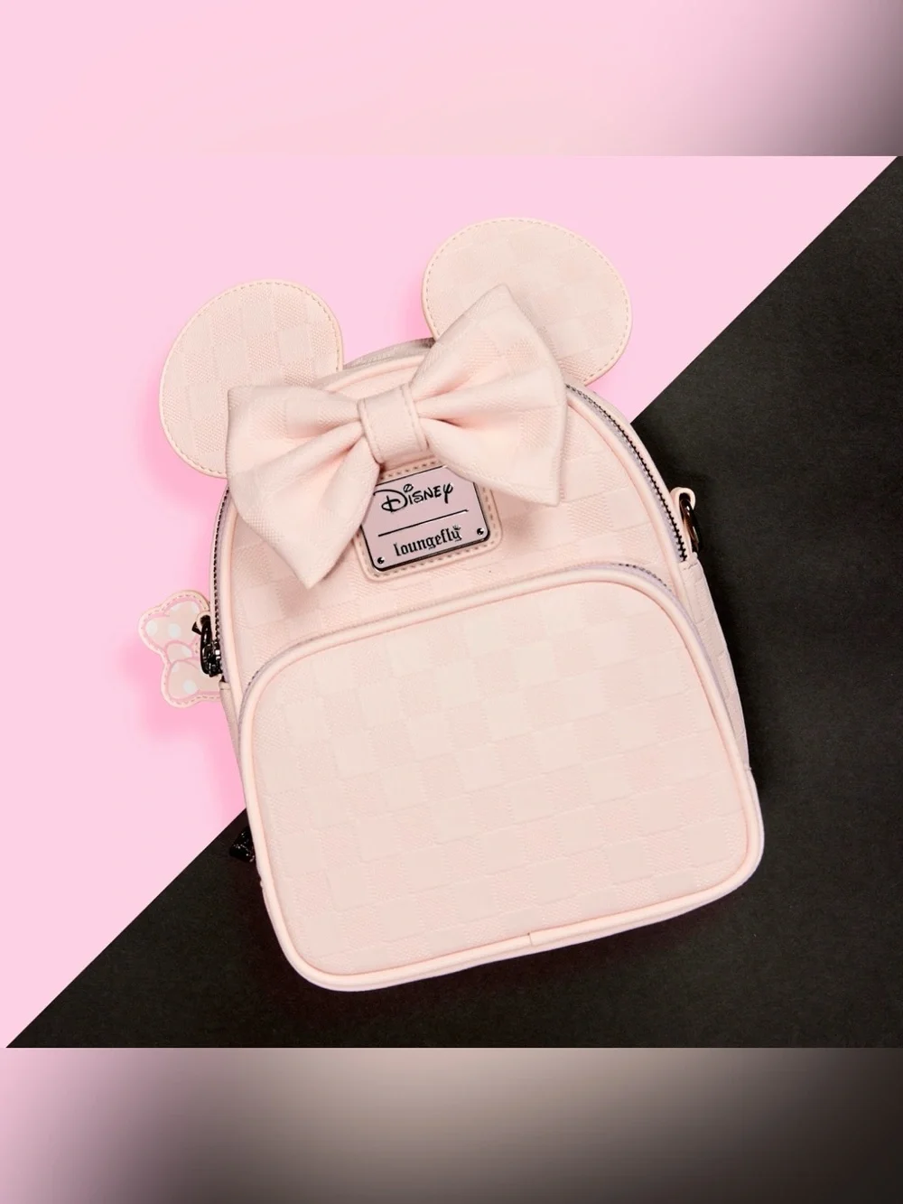 Loungefly Minnie Mouse Checkered Convertible Backpack & Crossbody Bag